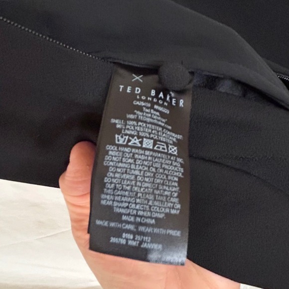 Ted Baker Janvier London Rhinestone Mesh Neck Black Jumpsuit Formal Party NWT - Picture 12 of 16